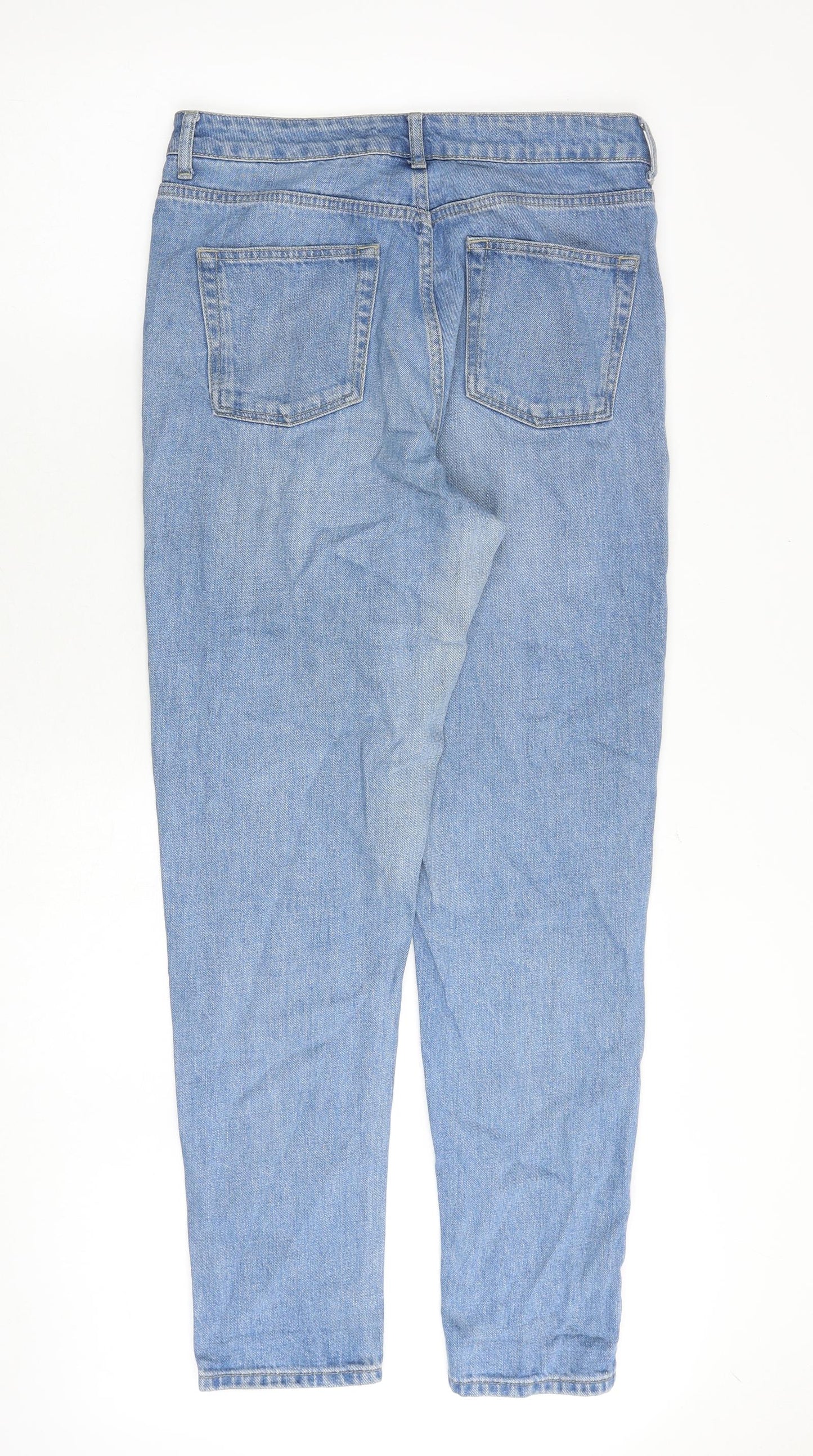 Topshop Womens Blue Cotton Skinny Jeans Size 30 in Regular Zip