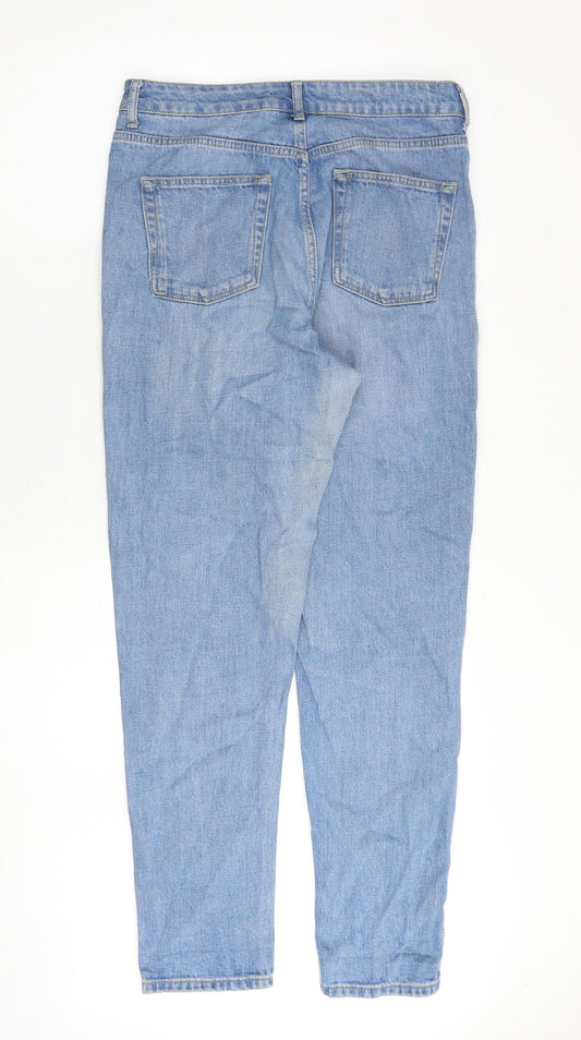 Topshop Womens Blue Cotton Skinny Jeans Size 30 in Regular Zip
