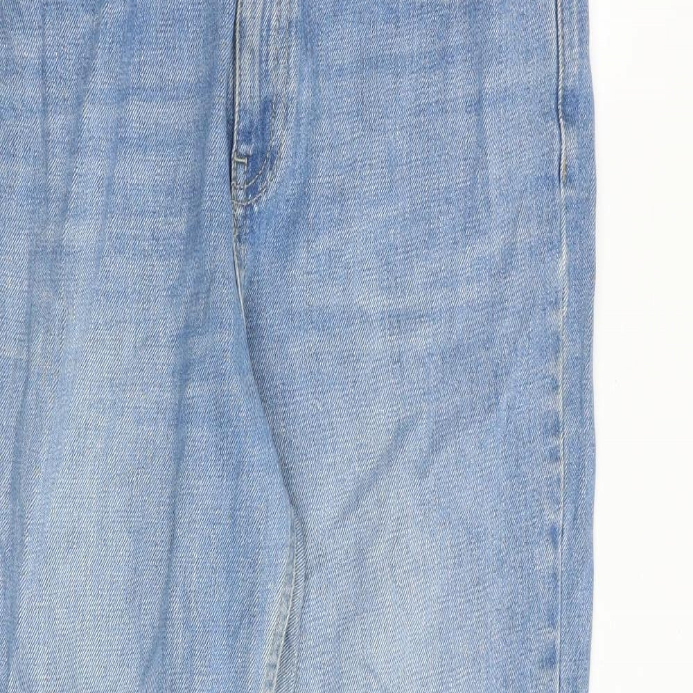 Topshop Womens Blue Cotton Skinny Jeans Size 30 in Regular Zip