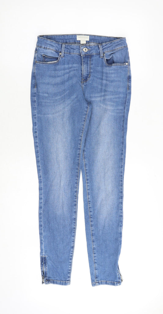 Monsoon Womens Blue Cotton Skinny Jeans Size 8 Slim Zip