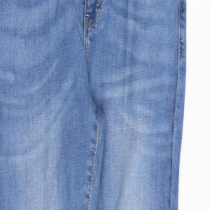 Monsoon Womens Blue Cotton Skinny Jeans Size 8 Slim Zip