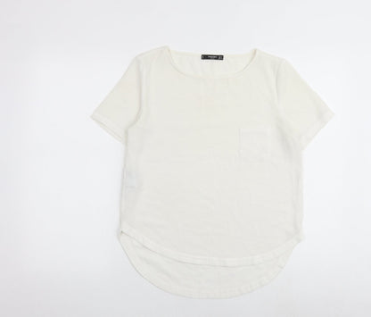Womens UK Size S Mango White Basic Blouse