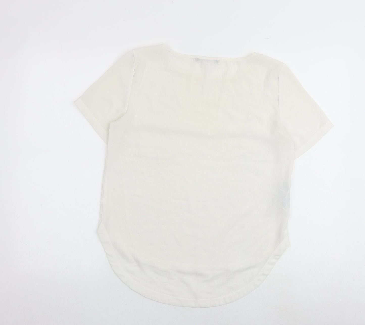 Womens UK Size S Mango White Basic Blouse