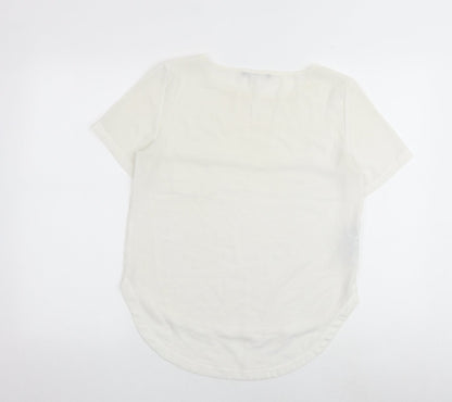 Womens UK Size S Mango White Basic Blouse
