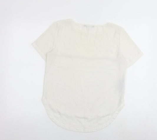 Womens UK Size S Mango White Basic Blouse