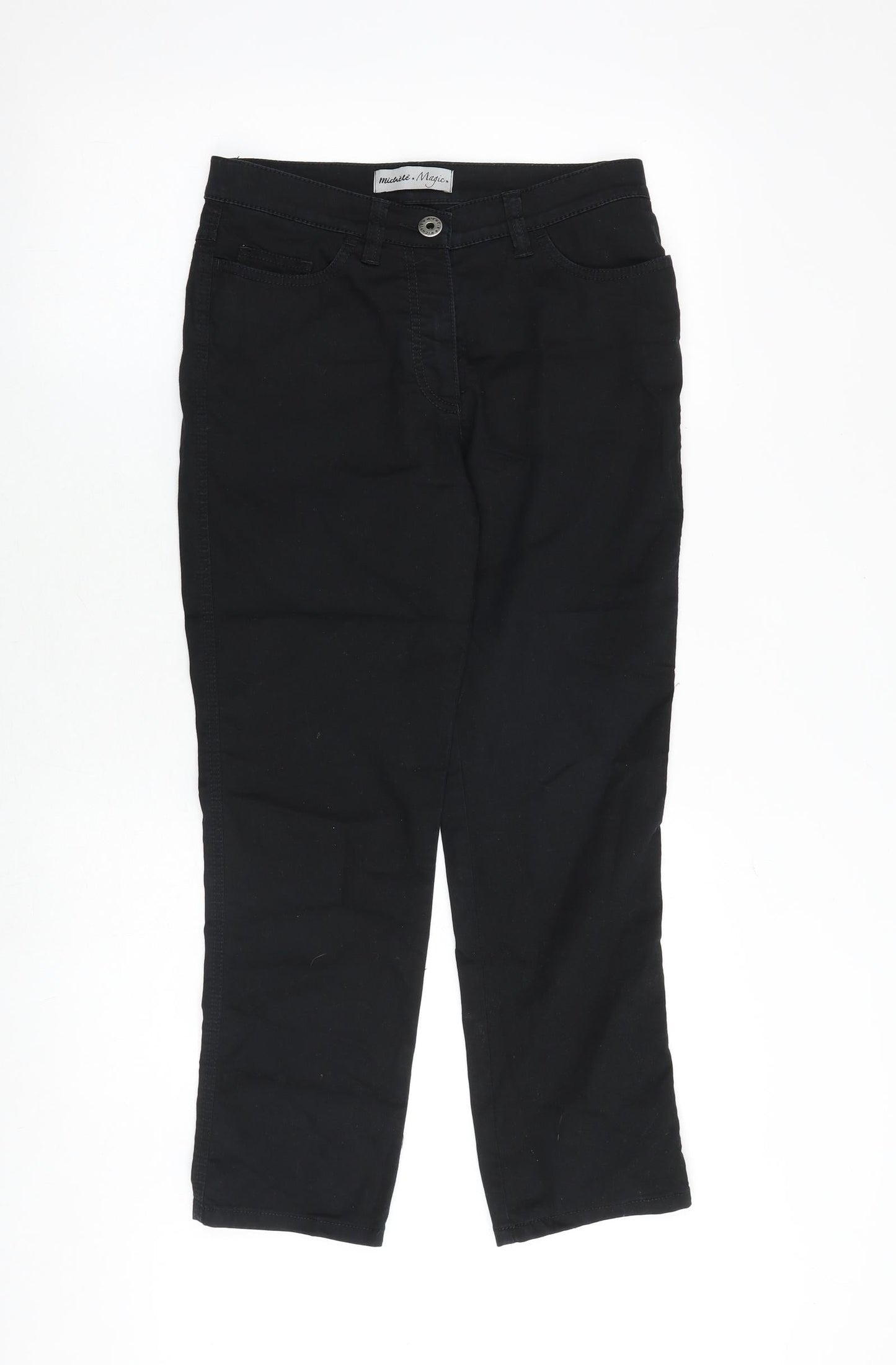 Michelle Womens Black Cotton Straight Jeans Size 29 in Regular Zip