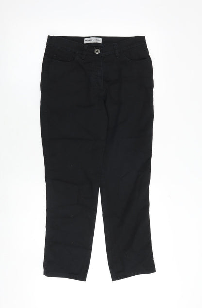 Michelle Womens Black Cotton Straight Jeans Size 29 in Regular Zip