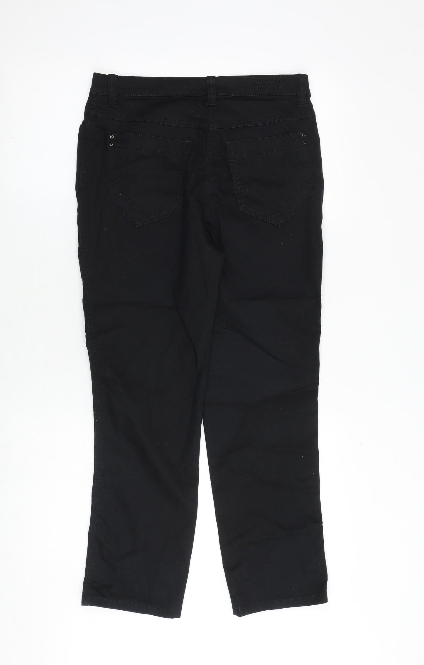 Michelle Womens Black Cotton Straight Jeans Size 29 in Regular Zip