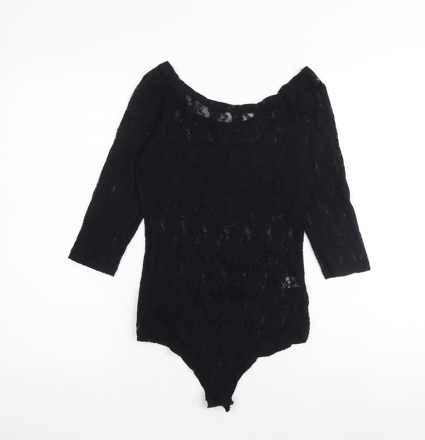 Select Womens Black Nylon Playsuit One-Piece Size M Snap