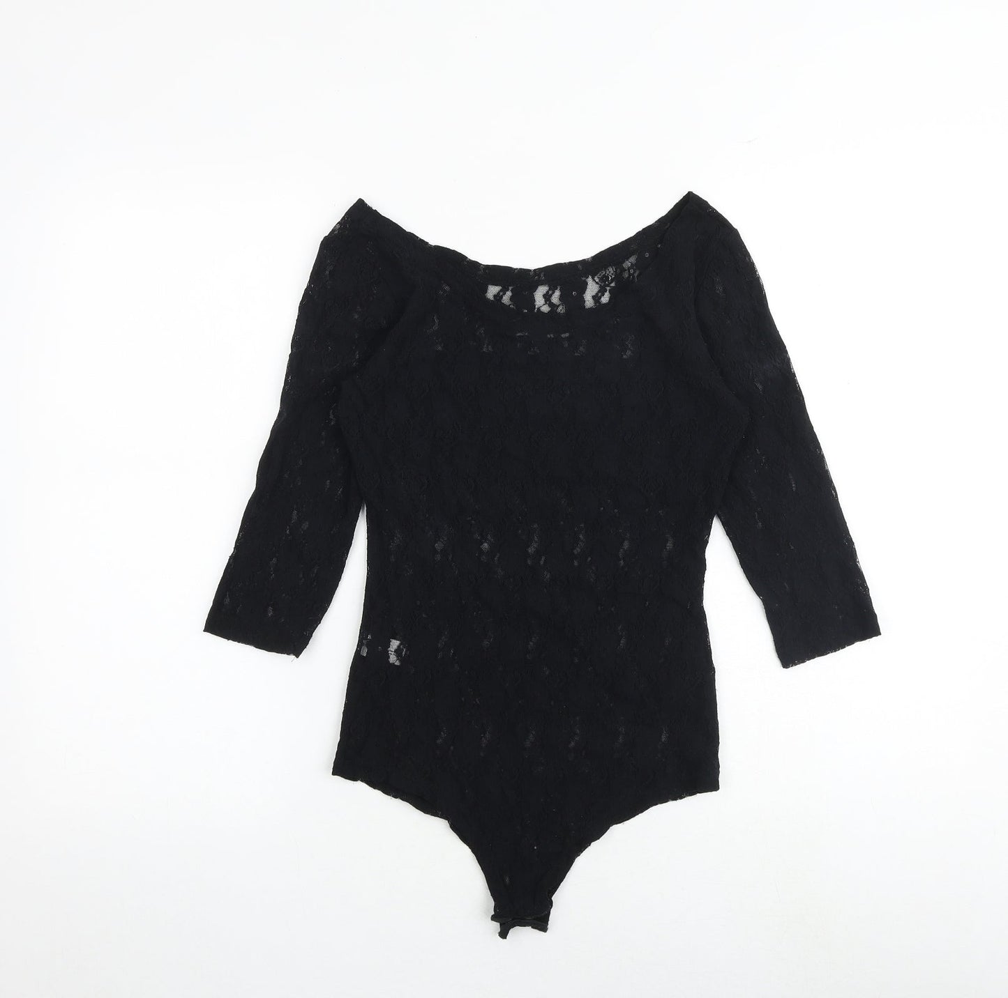 Select Womens Black Nylon Playsuit One-Piece Size M Snap