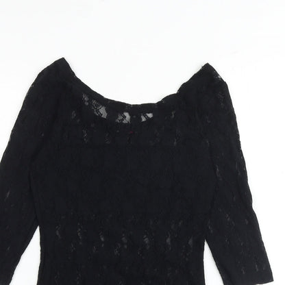 Select Womens Black Nylon Playsuit One-Piece Size M Snap