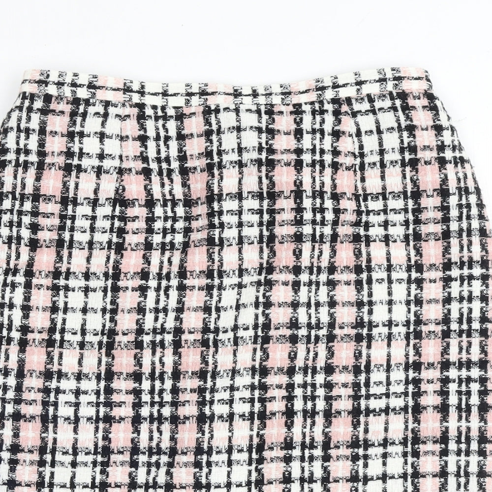 Kaleidoscope Womens Multicoloured Check Acrylic A-Line Skirt Size 12 Zip