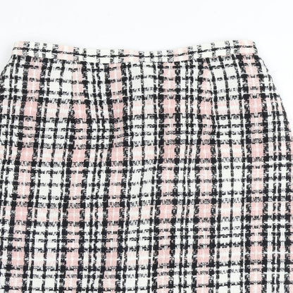 Kaleidoscope Womens Multicoloured Check Acrylic A-Line Skirt Size 12 Zip