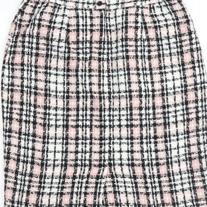 Kaleidoscope Womens Multicoloured Check Acrylic A-Line Skirt Size 12 Zip