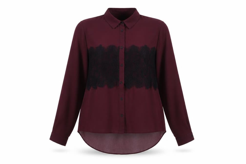Womens UK Size 8 Topshop Purple Basic Button-Up