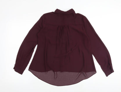 Womens UK Size 8 Topshop Purple Basic Button-Up