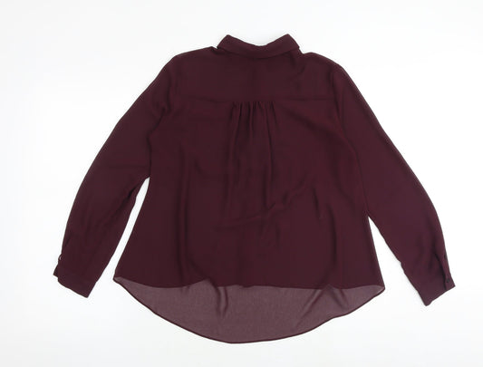 Womens UK Size 8 Topshop Purple Basic Button-Up