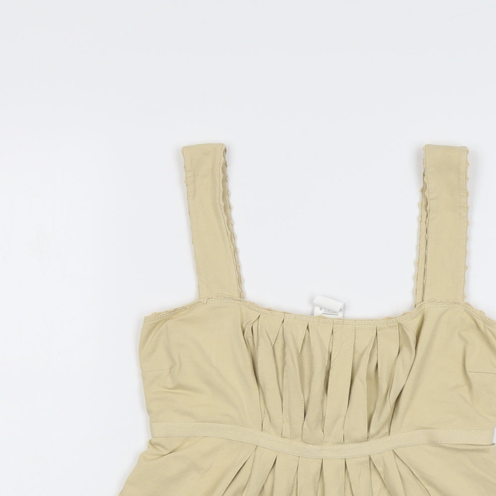 Womens UK Size M Mango Beige Basic Tank