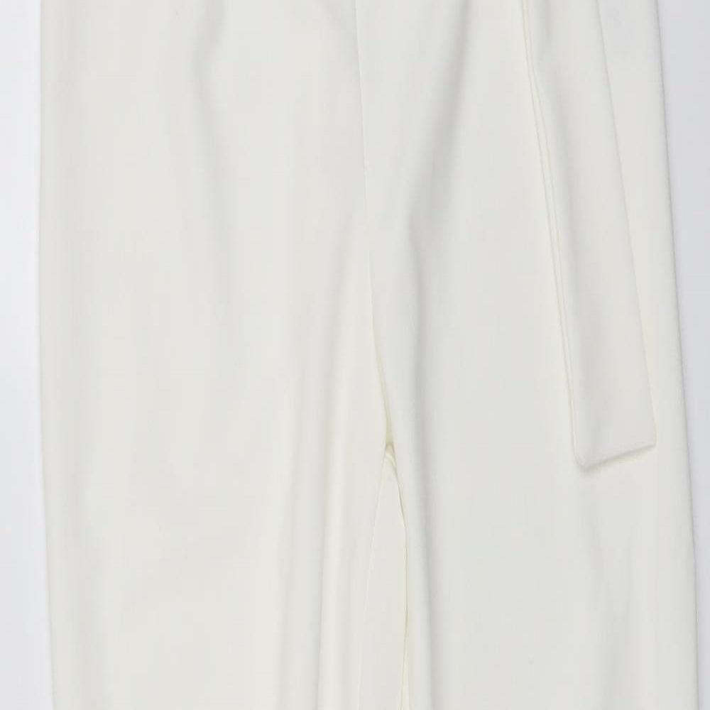 Womens UK Size 8 Boohoo Regular Fit Chino Ivory Trousers
