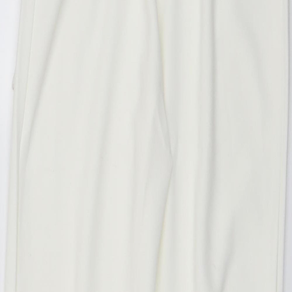 Womens UK Size 8 Boohoo Regular Fit Chino Ivory Trousers