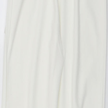 Womens UK Size 8 Boohoo Regular Fit Chino Ivory Trousers