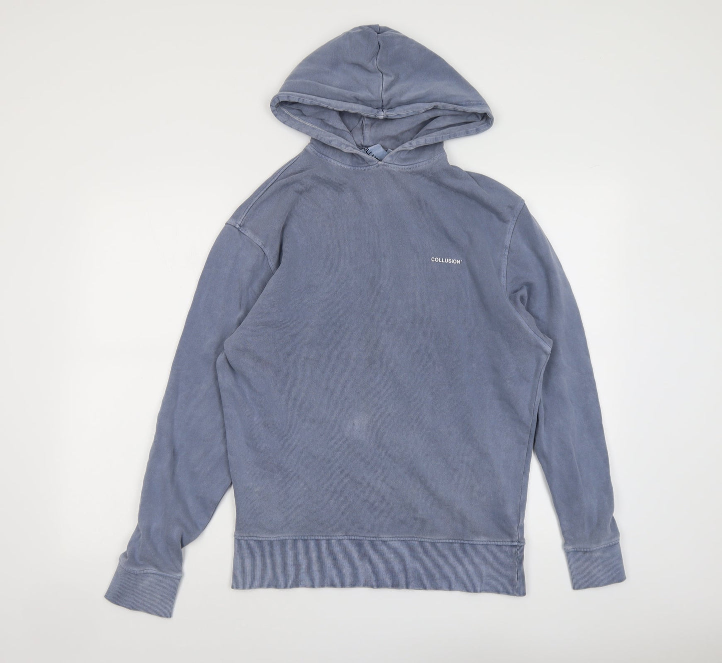 Mens UK Size XS COLLUSION Blue Pullover Hoodie