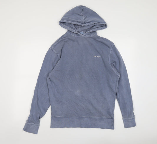 Mens UK Size XS COLLUSION Blue Pullover Hoodie