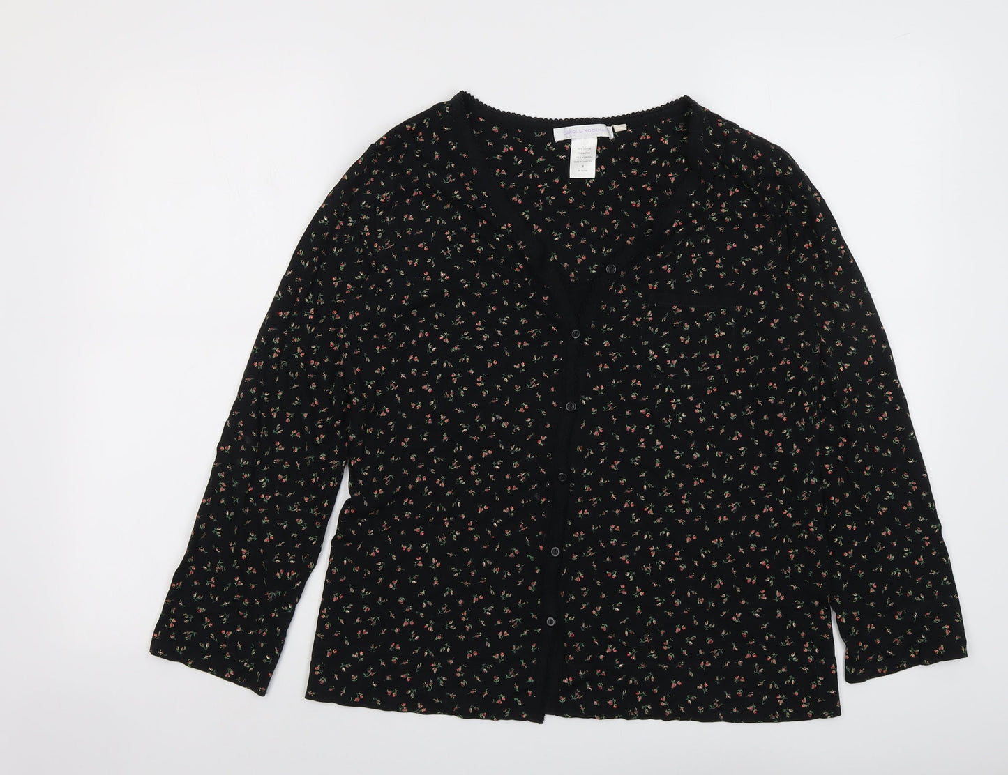 Womens UK Size S Carole Hochman Black Basic Button-Up