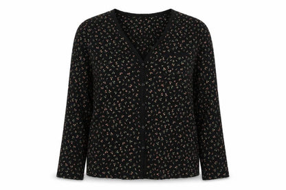 Womens UK Size S Carole Hochman Black Basic Button-Up