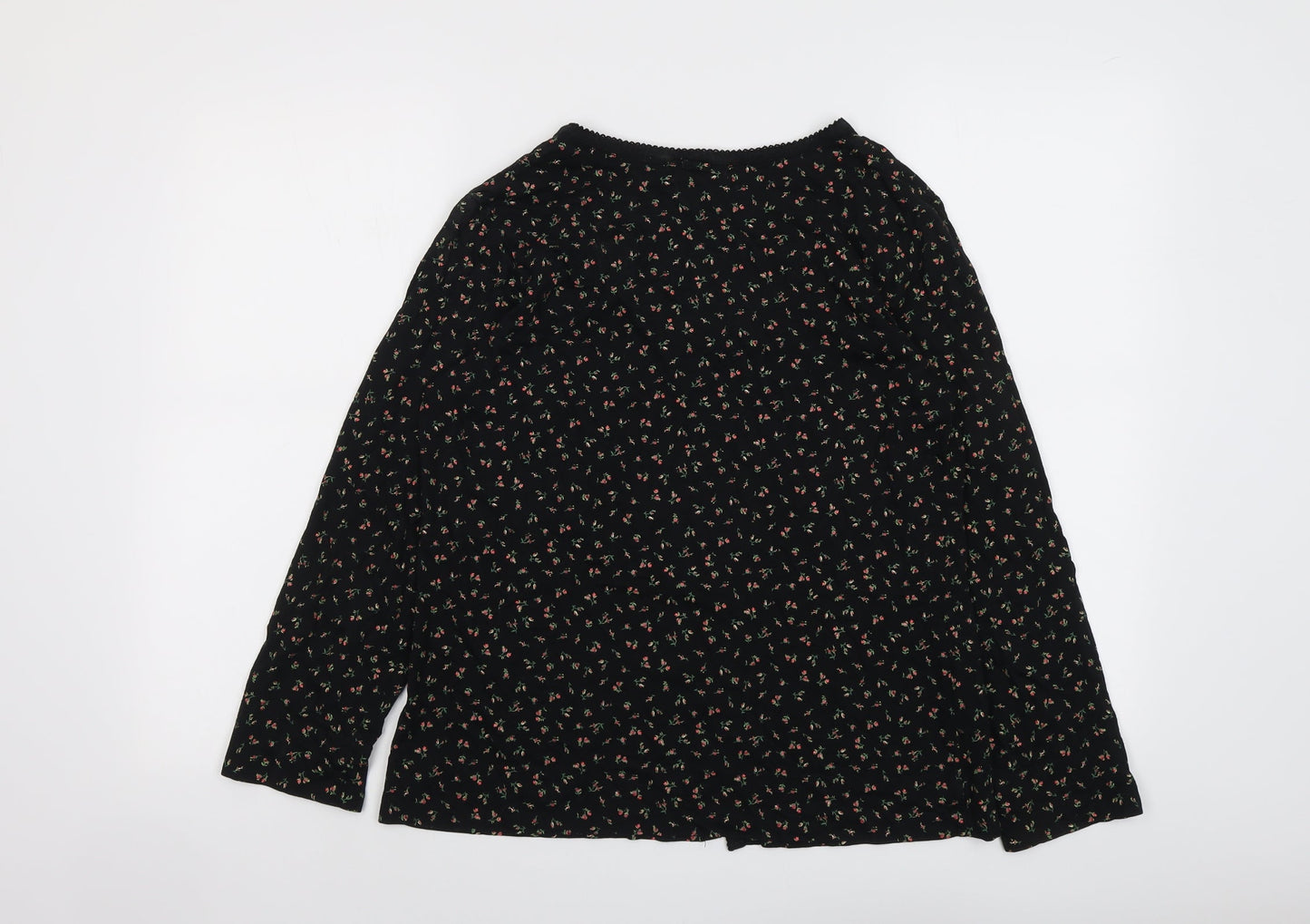 Womens UK Size S Carole Hochman Black Basic Button-Up