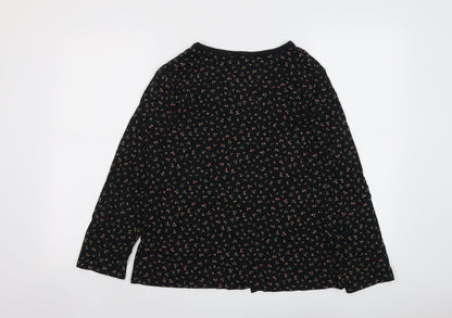 Womens UK Size S Carole Hochman Black Basic Button-Up