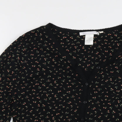 Womens UK Size S Carole Hochman Black Basic Button-Up