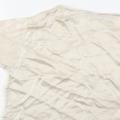 Jeffrey Rogers Womens Beige Viscose Basic Blouse Size 12 Boat Neck