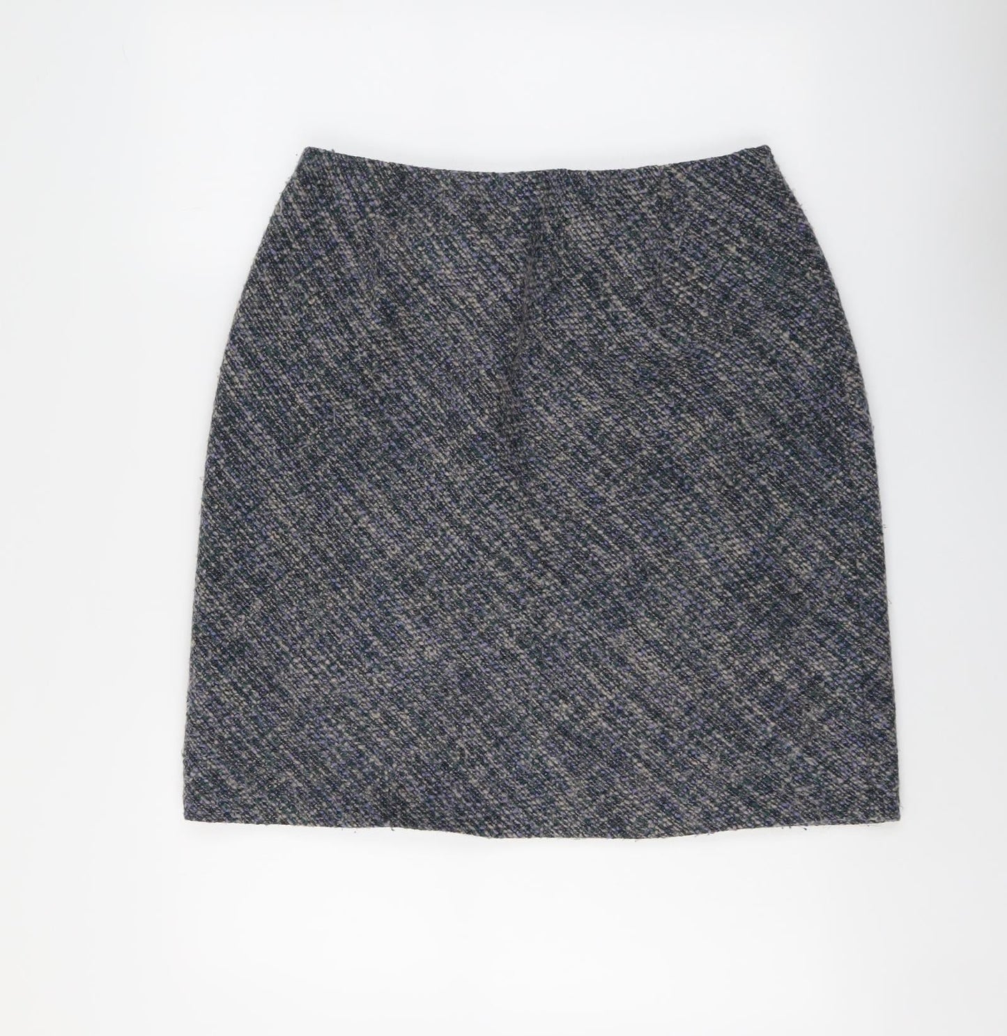 Marks and Spencer Womens Grey Polyester A-Line Skirt Size 14