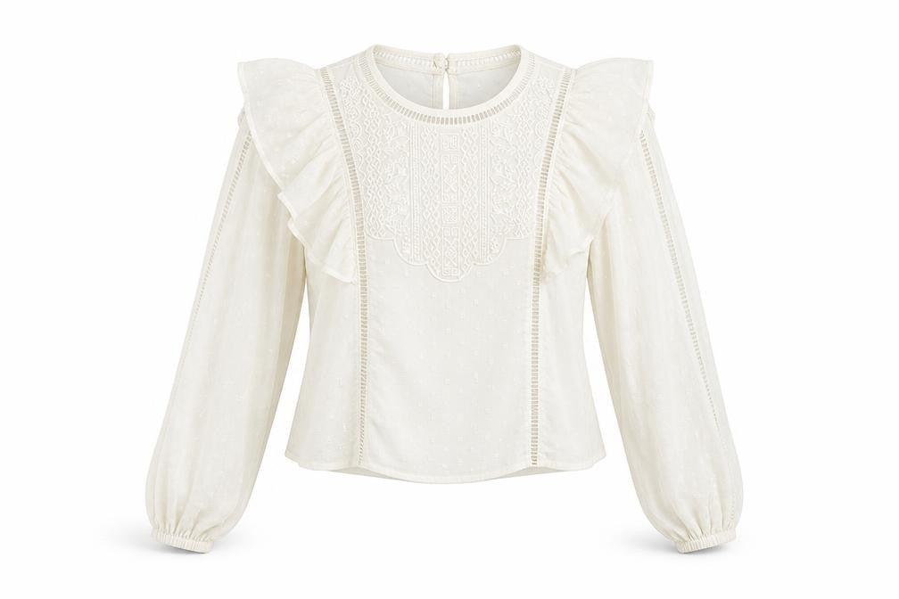 Womens UK Size 4 Miss Selfridge Ivory Basic Blouse
