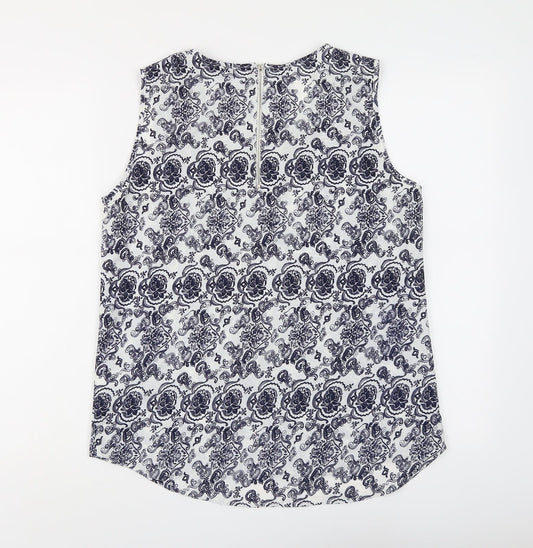 Womens UK Size 12 Kushi Blue Basic Blouse