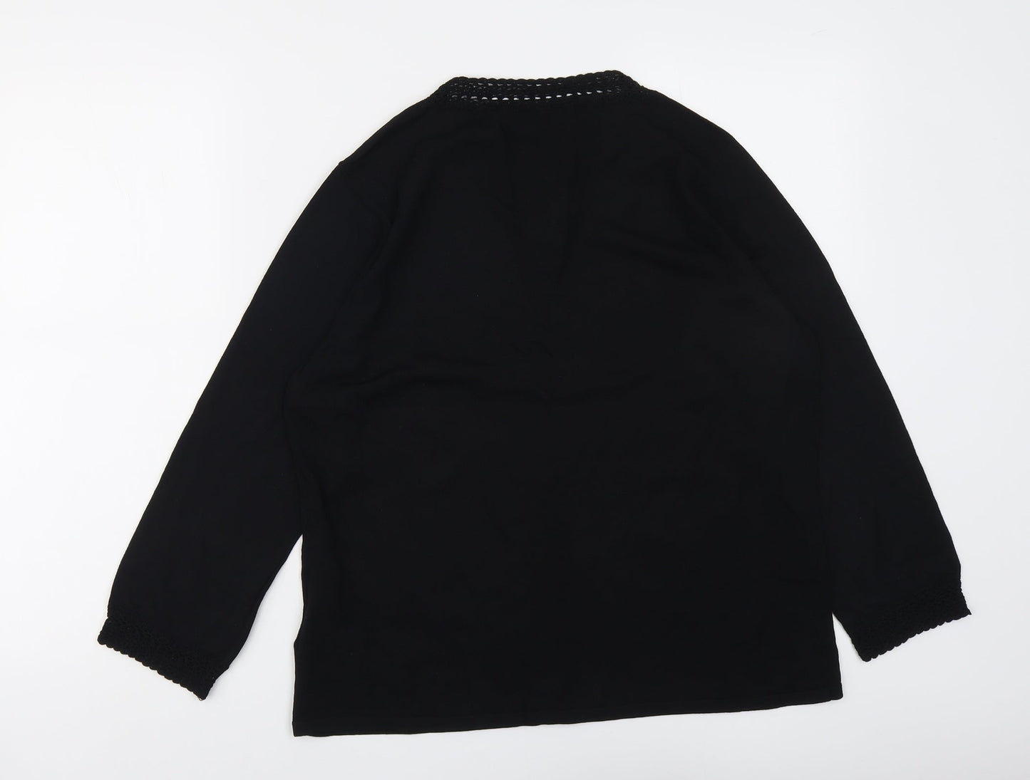 Kasper Womens Black V-Neck Viscose Pullover Jumper Size XL