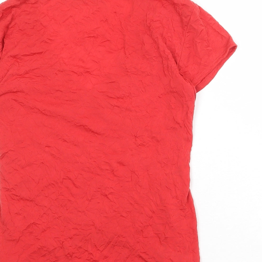 Womens UK Size 14 Episode Red Basic T-Shirt