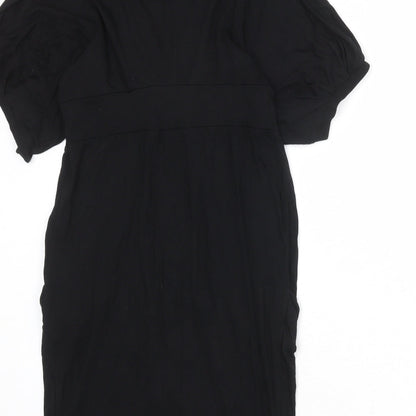Zara Womens Black Polyester Shift Size M V-Neck Pullover