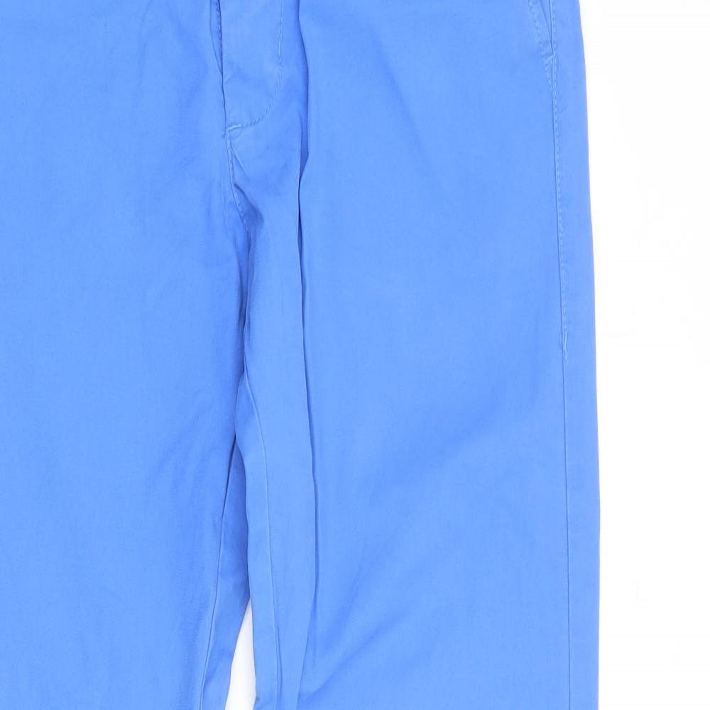 Divided by H&M Womens Blue Cotton Trousers Size 28 in Regular Button