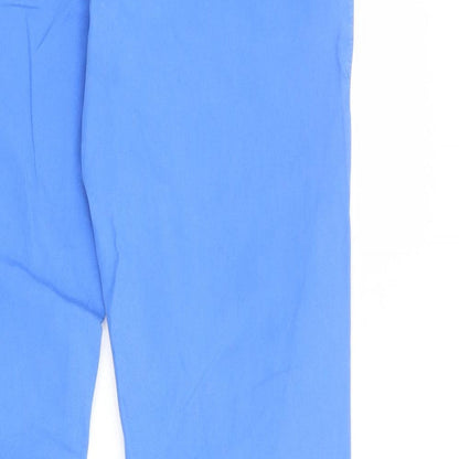 Divided by H&M Womens Blue Cotton Trousers Size 28 in Regular Button