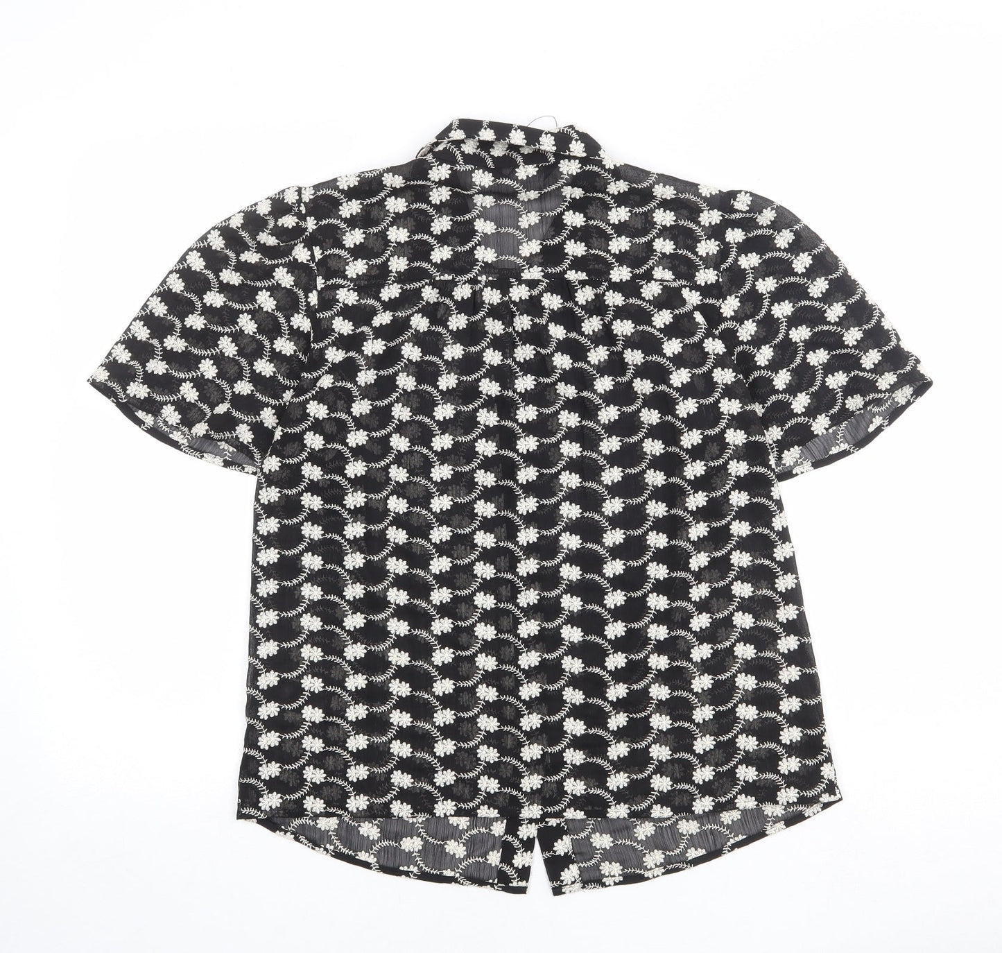 Womens UK Size 8 Marks and Spencer Black Basic Button-Up