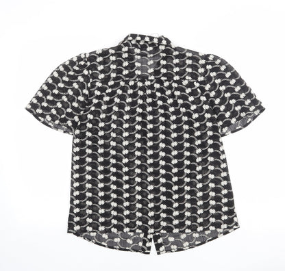 Womens UK Size 8 Marks and Spencer Black Basic Button-Up