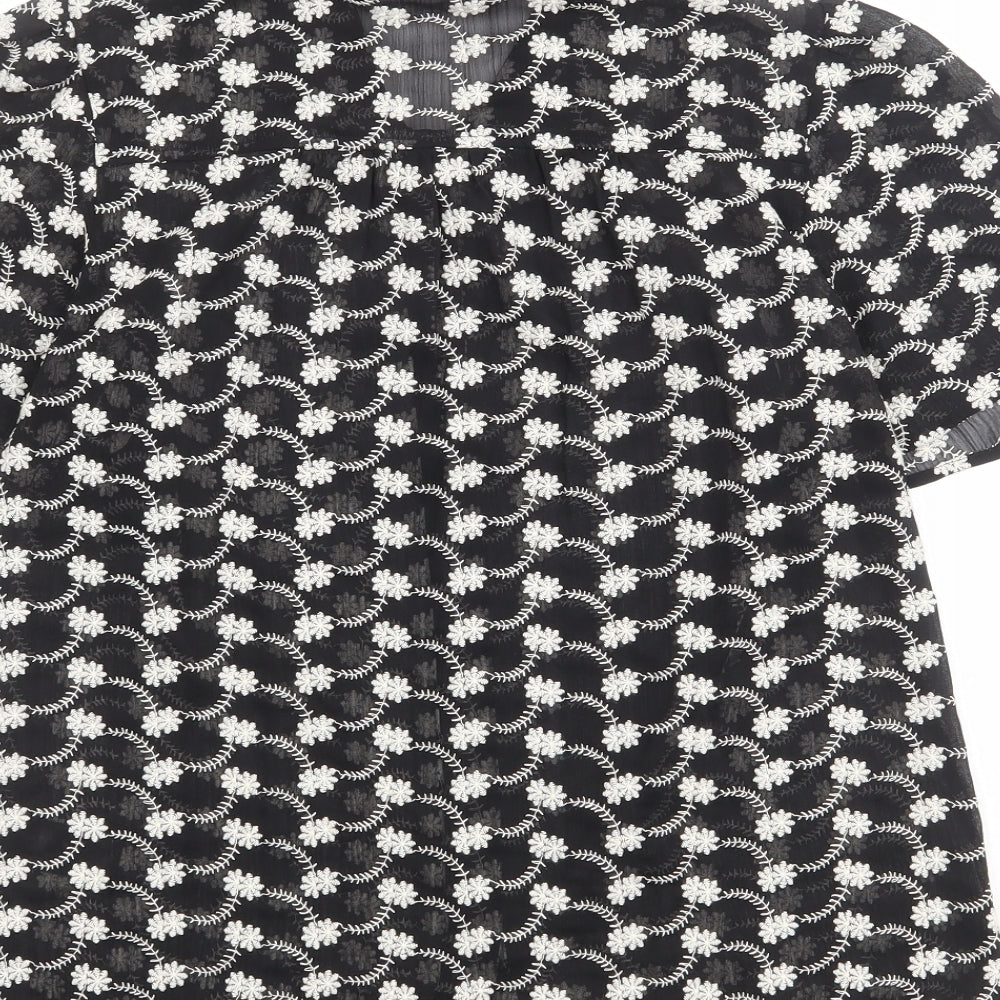 Womens UK Size 8 Marks and Spencer Black Basic Button-Up