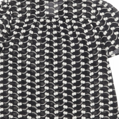 Womens UK Size 8 Marks and Spencer Black Basic Button-Up