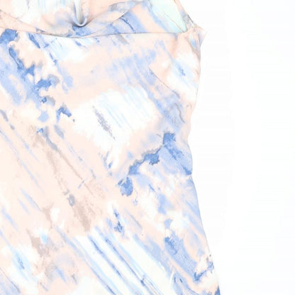 Quiz Womens Multicoloured Geometric Polyester Mini Size 6 Cowl Neck Pullover