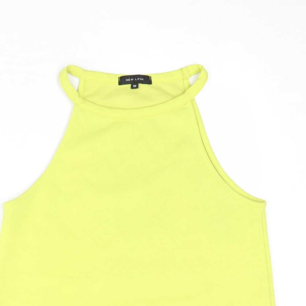 Womens UK Size 10 New Look Green Basic Tank