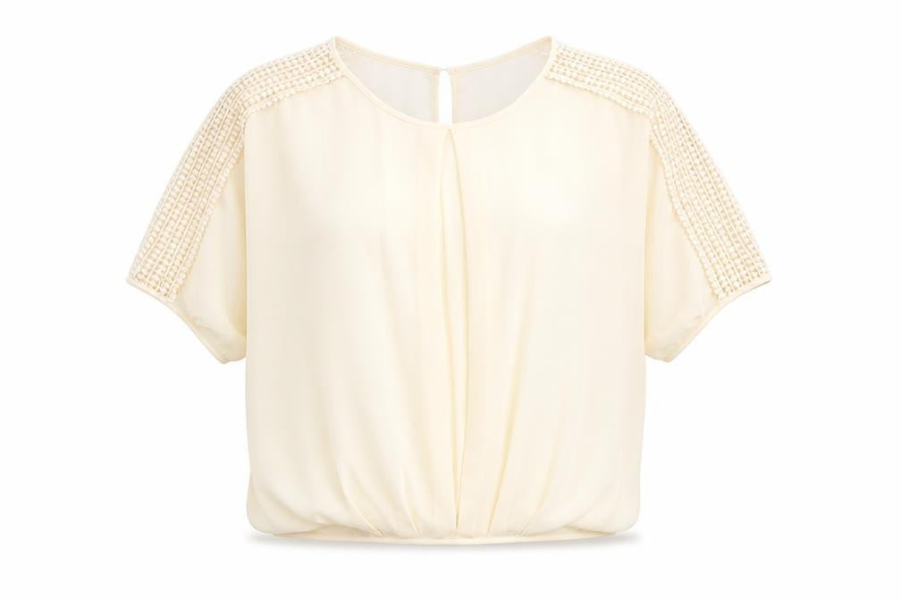Womens UK Size S Darling Beige Basic Blouse