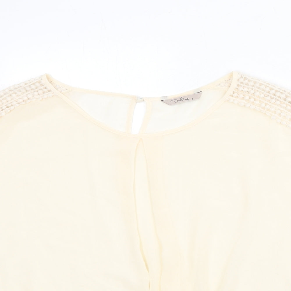 Womens UK Size S Darling Beige Basic Blouse