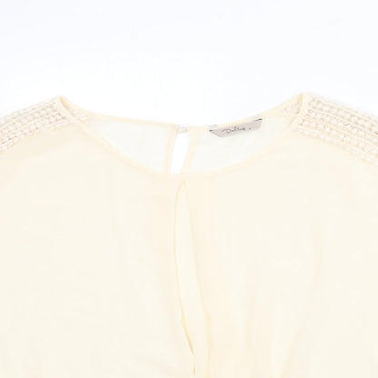 Womens UK Size S Darling Beige Basic Blouse